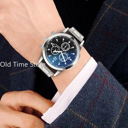 Luxury Quartz Watch for Men Stainless Steel Dial Casual Quartz Wristwatches Bracele Watch Relogio Masculino Часы Мужские