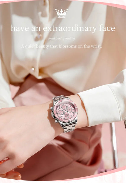 OLEVS 5632 Women's Elegant Luxury Quartz Watch Zircon Scale Waterproof Luminous Hands Date Function And Automatic Date Feature