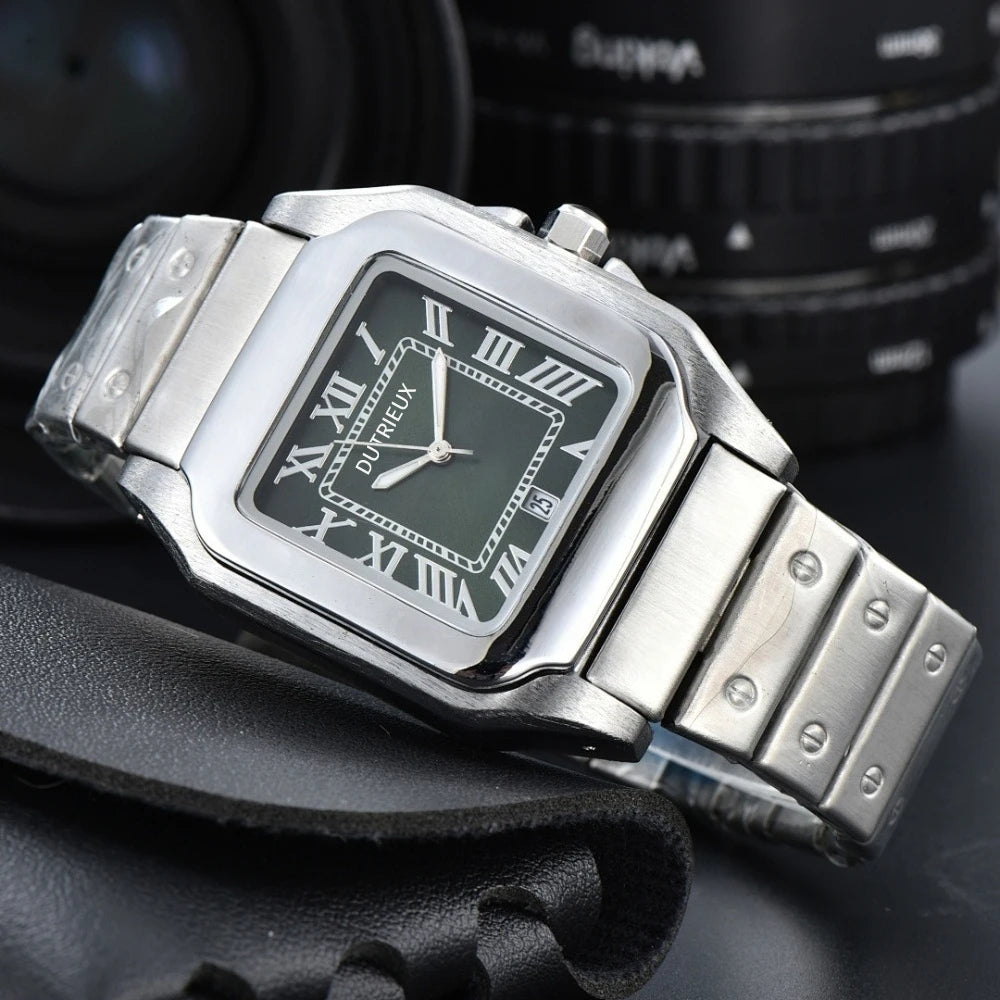 Hot 39mm Square Dial Luxury Watches for Men Auto Date Steel Strap Cxxtixx Designer Fashion Classic Male AAA Clocks for Gift