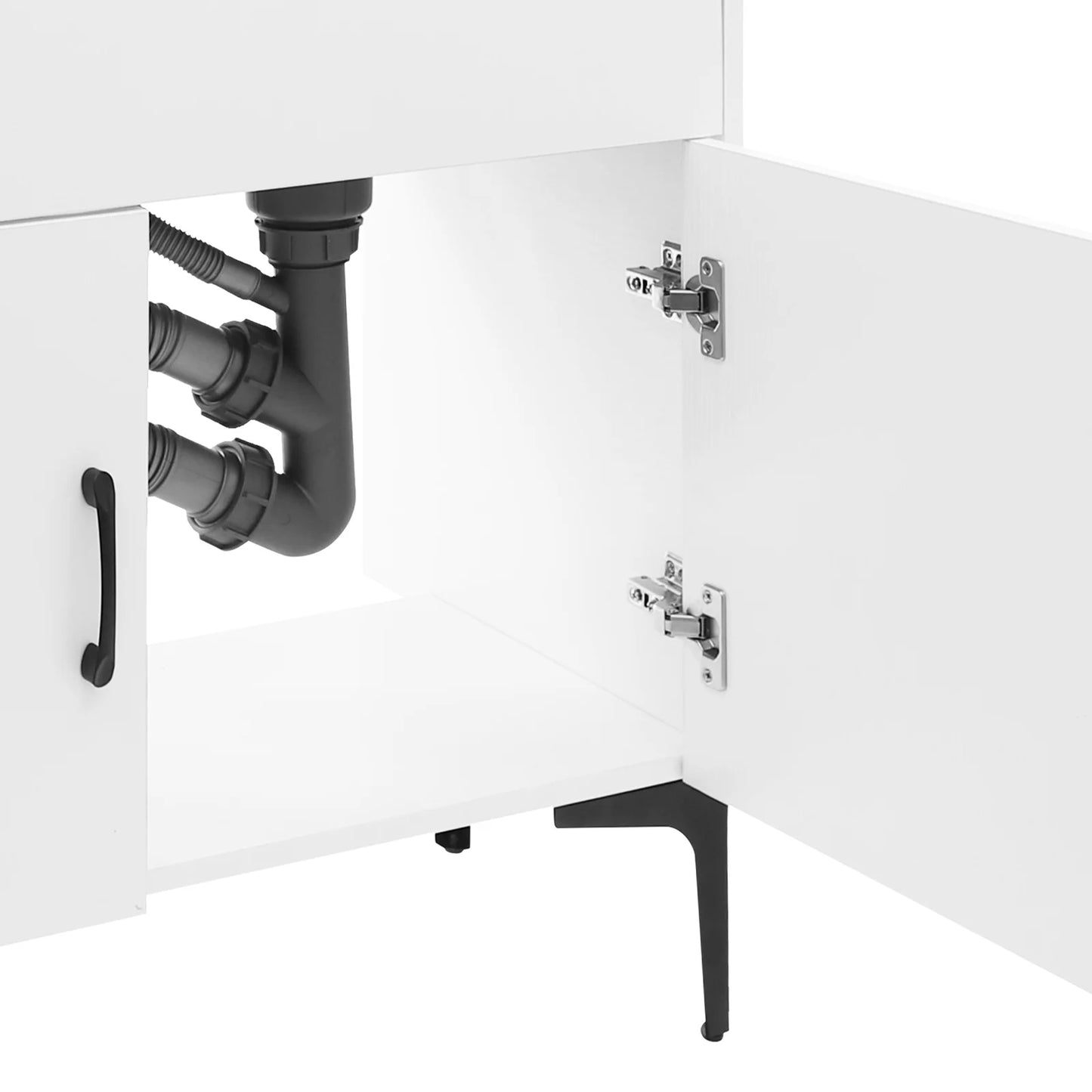 Laundry Sink with Cabinet Sink with Pull-Out Faucet and Cabinet Freestanding Kitchen Sink