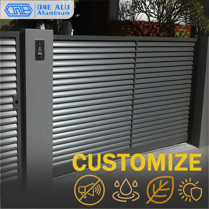 Outdoor Aluminum Louver Fence Panels Modern Design Privacy Security Fencing Heavy Duty Garden Yard Fence Customizable