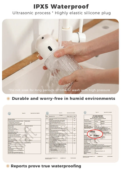 Kitchen 300ml Automatic Liquid Soap Dispenser USB Rechargeable Touchless Hand High Capacity Detergent Bathroom Dispenser