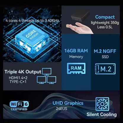 Windows11 Intel Core i9 10980HK Mini PC Processor UHD Graphics Small Pocket Computer Mini WiFi6 1TB SSD Desktop Gaming Computer