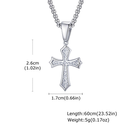 Men's Silver Color Geometric Pendant Necklace, Non Fading Stainless Steel Compass Necklace with Chain, Stylish Jewelry Gifts