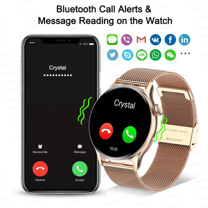 Smartwatch for Women AMOLED Screen Always Display Time NFC IP68 Waterproof Sports Call Women Smart Watch For Women Custom dial