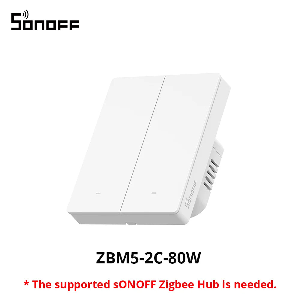 SONOFF ZBM5 80/86 Type Zigbee Smart Wall Switch Supports No Neutral and Neutral Wire Detach Relay Mode Works with Home Assistant