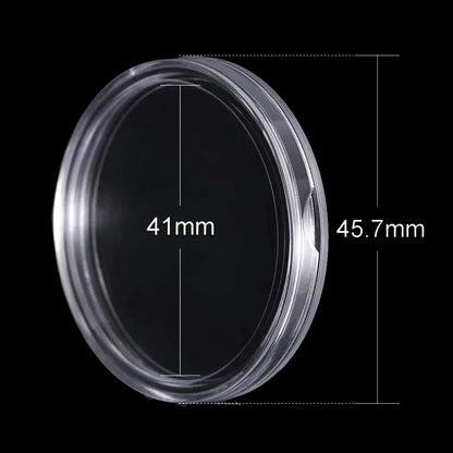 60Pcs 41mm Coin Capsules with Black Gaskets and a Storage Organizer Box for 5 Sizes (21/26/31/36/41mm) Coins Collection Holder