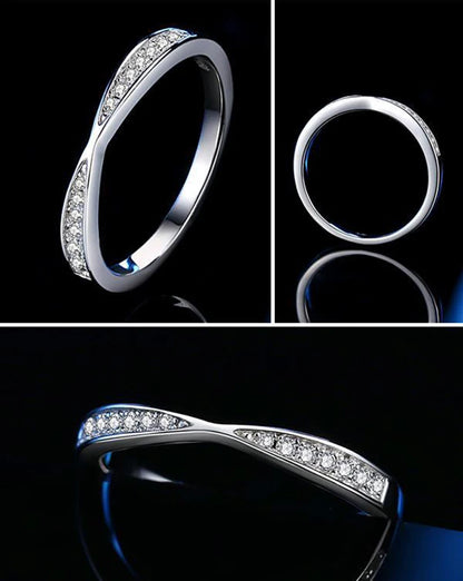 1.0mm-3.5mm Round Brilliant Cut Moissanite Wedding Rings Half Eternity Band 925 Silver Lab Diamond Wedding Ring With Certificate