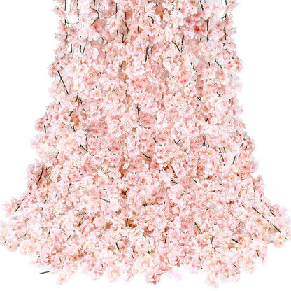 8pcs 1.8M Artificial Cherry Blossom Flower Vines Faux Flowers Outdoors Hanging Silk Flowers Garland for Wedding Party Home Decor