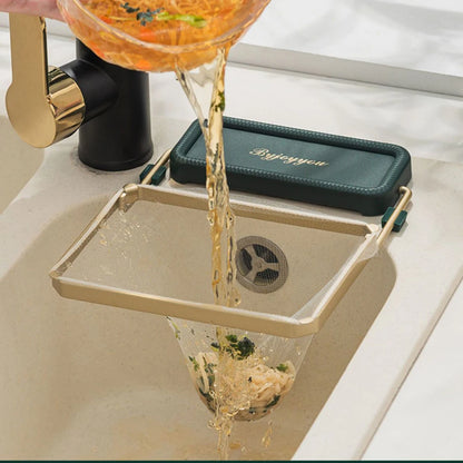 NEW Hanging Net Filter Bag Multi-Purpose Triangle Drainage Rack Drain Basket Kitchen Sink Filter Leftovers Soup Food Drainer