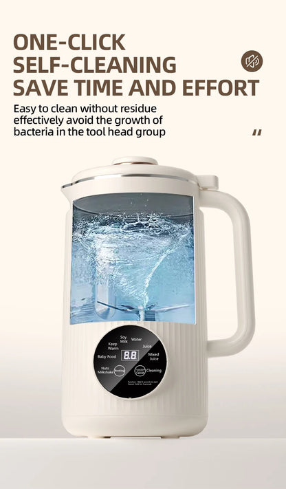 8-in-1 Multifunctional Automatic Nut Milk Machine&Coffee Maker, 40oz Auto Self-Cleaning Delay Start, Keep Warm Boil