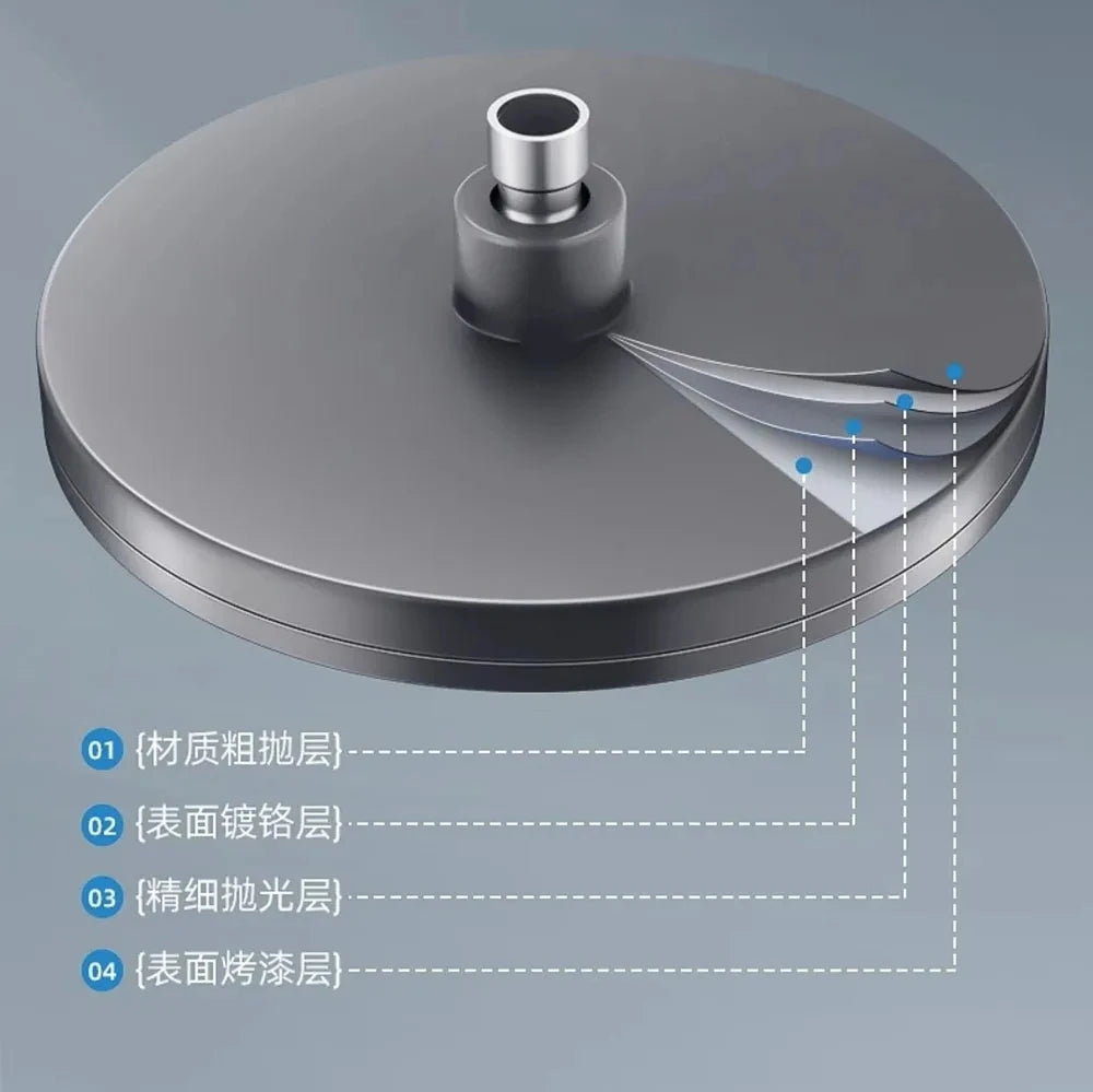 NEW 6 Modes Rainfall Shower Head Bathroom High Pressure Top Rain Shower Heads Shower Faucet Accessories Gun Grey/Black/Silver