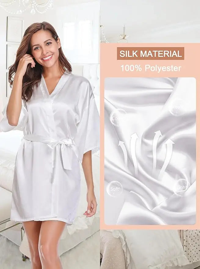New Women's Sleeping Robe Home Clothes Sleeping Bridal Morning Robe Ding Simulated Silk Elastic Sleeping Robe Silk Short Dress