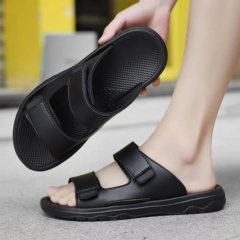 Men Slippers Shoes Solid Color Slip On Casual Beach Slides Mens Thick Sole Anti Slip Shoes for Men 2024 Summer Fashion Sandals