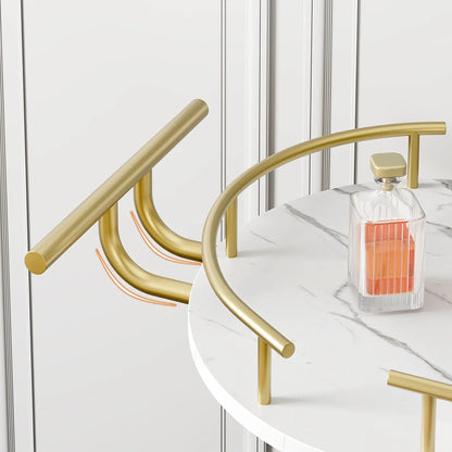 Gold Bar Carts with 4-Tiers Storage Shelves Mobile Bar Seving Carts On Wheels with Wine Rack and Glass Holder for Kitchen