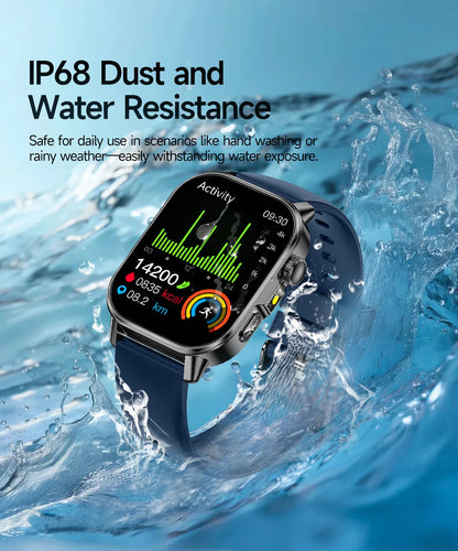 New Professional Health Watch Blood Pressure 2.01"AMOLED Screen Uric Acid Blood Lipids Flashlight Care Smart Watches for Women