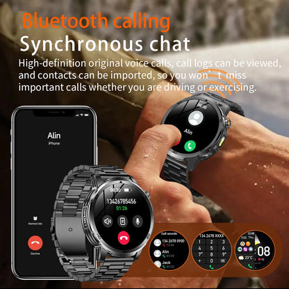 2026 New  Outdoor Smart Watch 1.85inch AMOLED 1000mAh Large Battery 5ATM Waterproof Voice Call Sports Men Fitness Bracelet