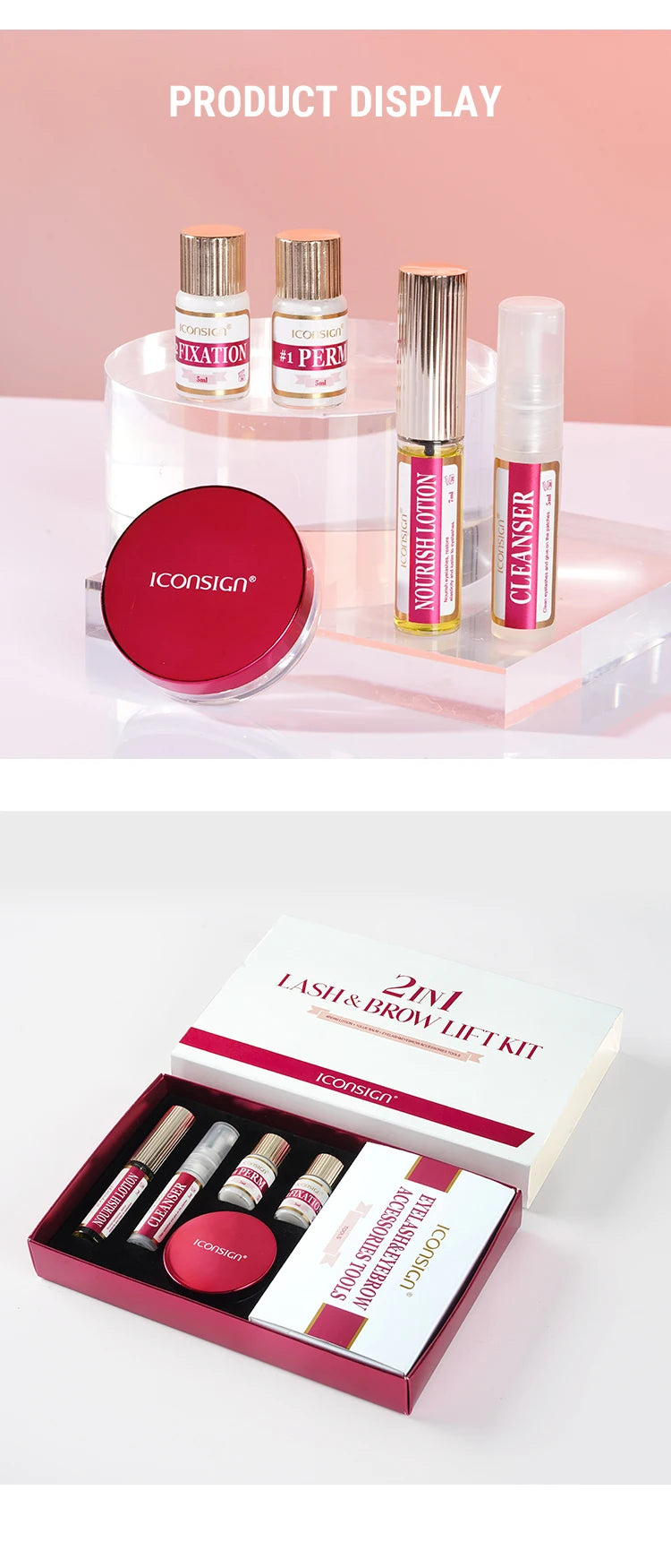 Dropshipping 2IN1  Eyelash Lifting Kit Fast Perming LASH & BROW Liftng Kit  Lasting 6-8 Weeks Mascara  Enhancer Makeup Tools