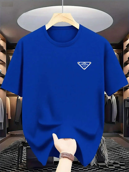 2026 New  men's Milan fashion trend international brand printed T-shirt, pure cotton round neck, casual urban luxury high-endY2K