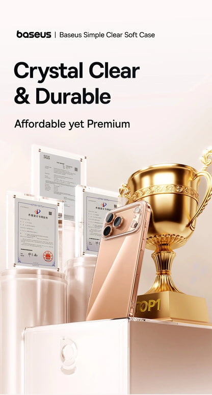 Baseus Clear Case For iPhone 17 Pro Max Soft TPU Case For iPhone 17 Air Anti-drop Ultra Thin Cover For iPhone 16 15 Pro Max Case