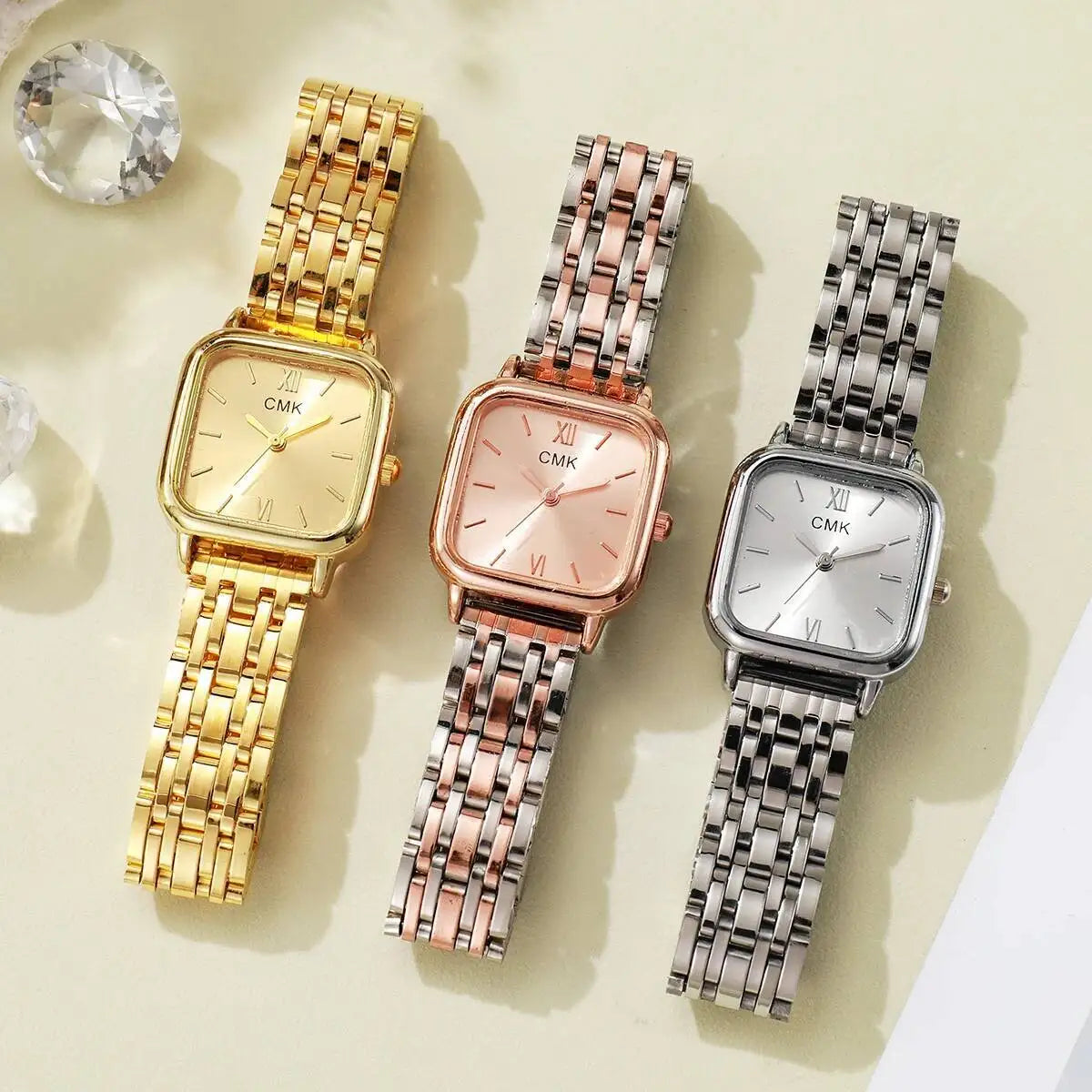Fashion Women Watches Casual Square Dial Quartz Wristwatches Reloj Mujer Girls Clock Gift（Without Box）