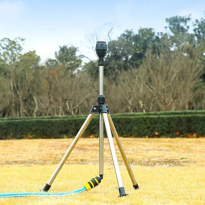 360-Degree Garden Automatic Rotating Sprinkler Stainless Steel Tripod Set Irrigation Stand Water Jet Garden Lawn Sprinkler Tool