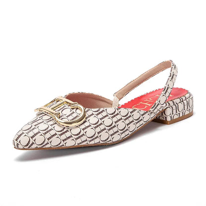 Exquisite Workmanship New Women's Low-heeled Single Shoes Fashion Simple Letters Print Versatile Women's Sandals