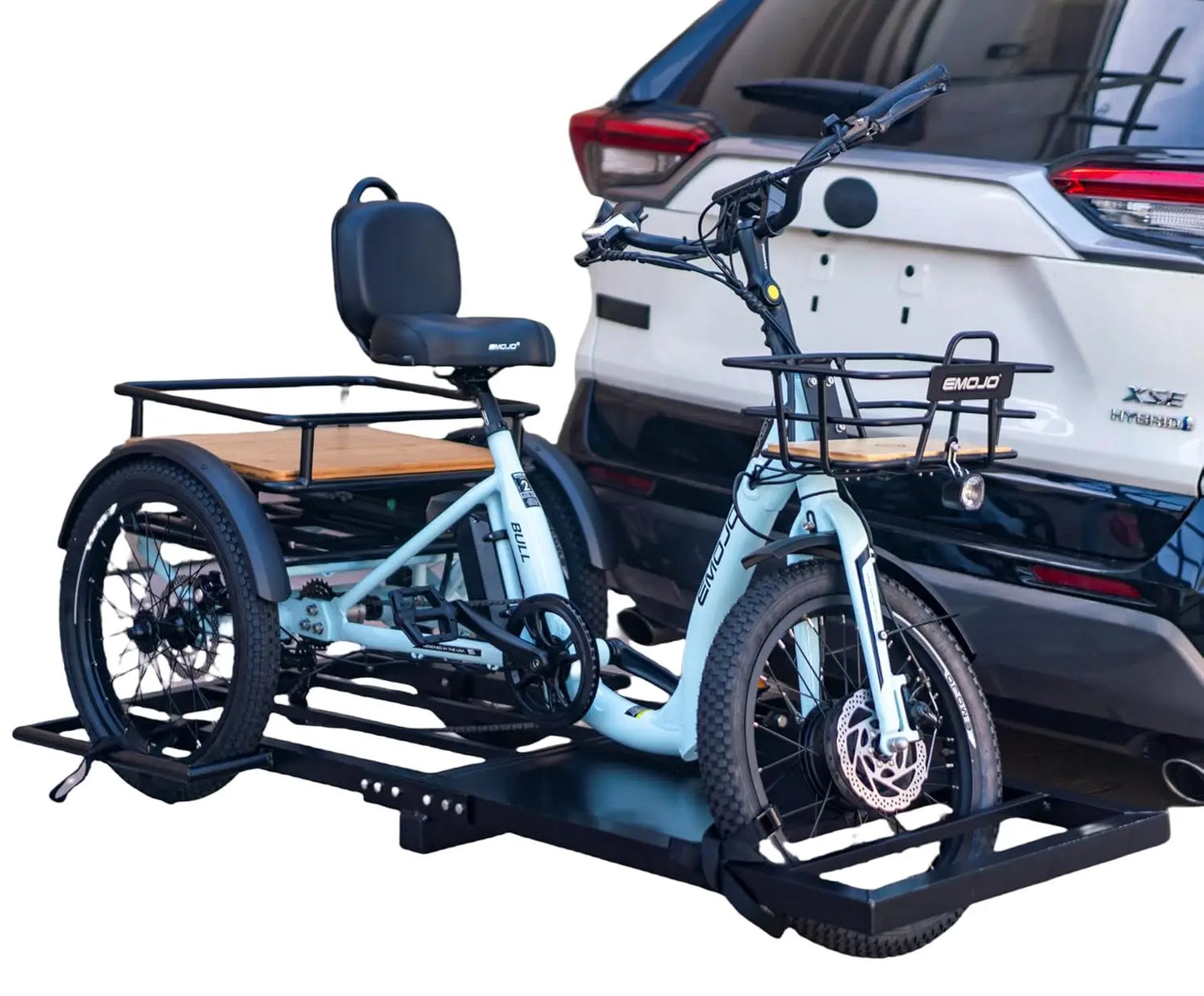 Hitch Rack for All Fat Tires Electric Trike (Black), Customized
