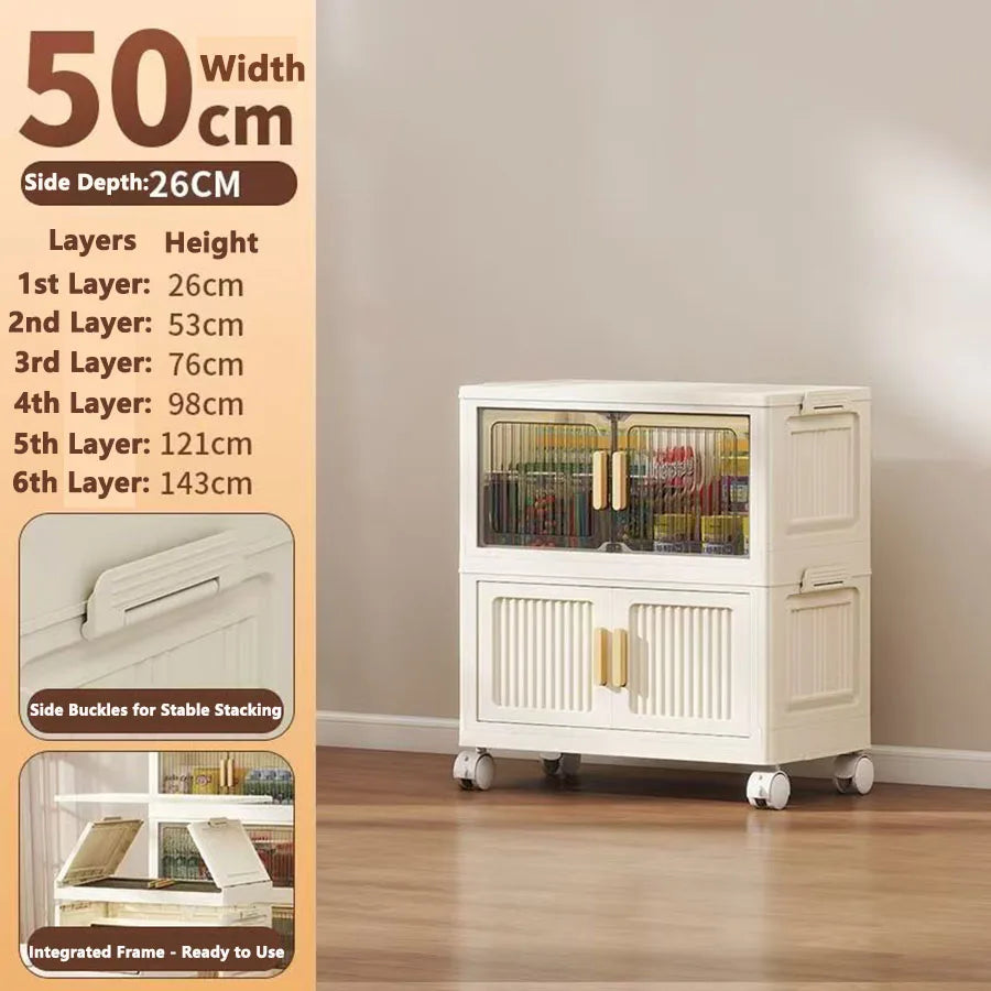 Large Capacity Dustproof Wardrobe Sundries Cabinet Multifunction Folding Storage Cabinet Locker Closet Organizer