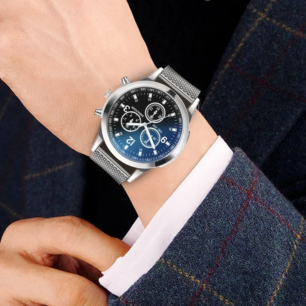 Luxury Quartz Watch for Men Stainless Steel Dial Casual Quartz Wristwatches Bracele Watch Relogio Masculino Часы Мужские