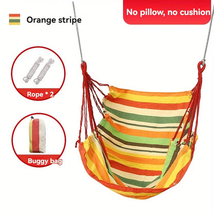 New Outdoor Swing Hammock Chair Canvas Leisure Chair No Pillow Or Cushion Dormitory Hammock Swing Rocking Chair(With Storage Bag