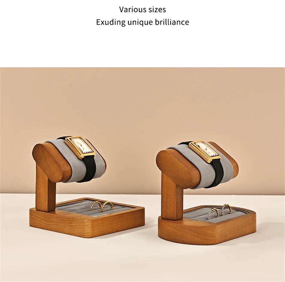 MISHITU T-shaped Watch Stand Wooden Jewelry Watch Display Stand Watch Storage Holder Bracelet Jewelry Display Watch Storage Rack