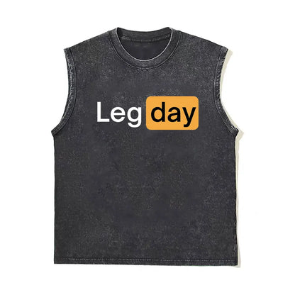 Washed Vintage Powerhouse Gym Logo Double Sided Print Tank Tops T-shirts Men Women Casual Oversized Geek Fitness Vest T Shirts