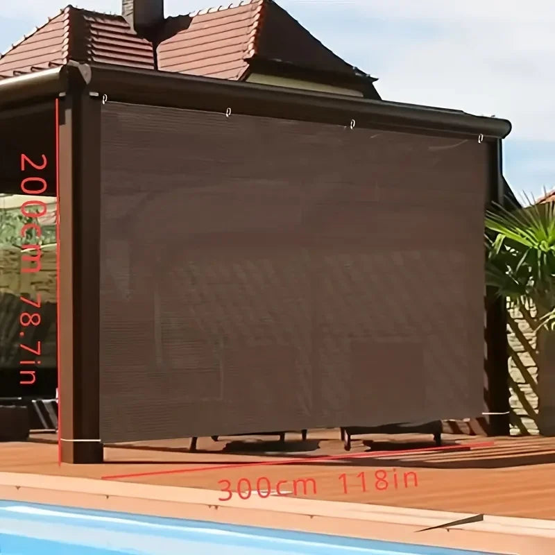 1pc 2*3/3*4m UV Protection Brown PE Shade Cloth - Durable Outdoor Sun Netting with Grommets for Travel, Picnics & Poolside