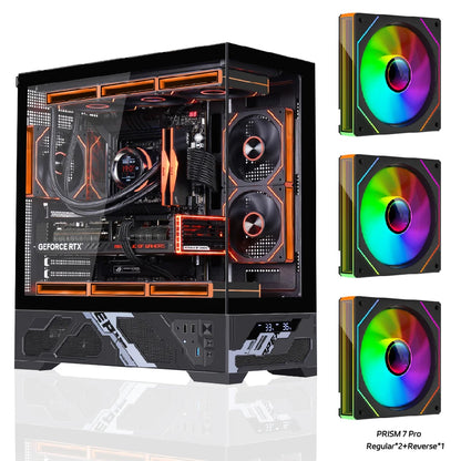 WJCOOLMAN Millennium ATX PC case screen/digital display supports 360 water cooled sea view room Customize screen computer case