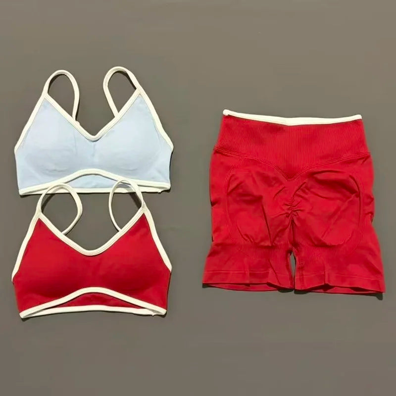 2Pcs HISTELLO Ignite Sculpt Sports Set Naked Feel Tummy Control Cross Bra Scrunch Hip Lifting Yoga Pilates Running Fitness Sets