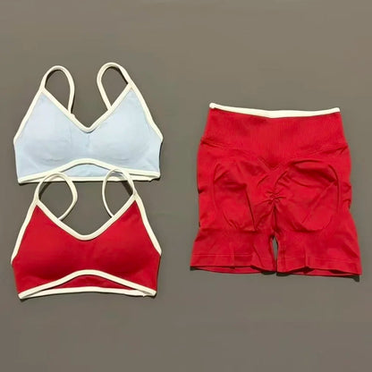 2Pcs HISTELLO Ignite Sculpt Sports Set Naked Feel Tummy Control Cross Bra Scrunch Hip Lifting Yoga Pilates Running Fitness Sets