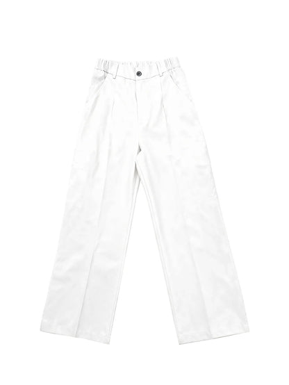 Women's High-Waisted Straight-Leg Trousers Formal Office Trousers Slim-Fit Cut Classic Solid-Colour Suit Trousers