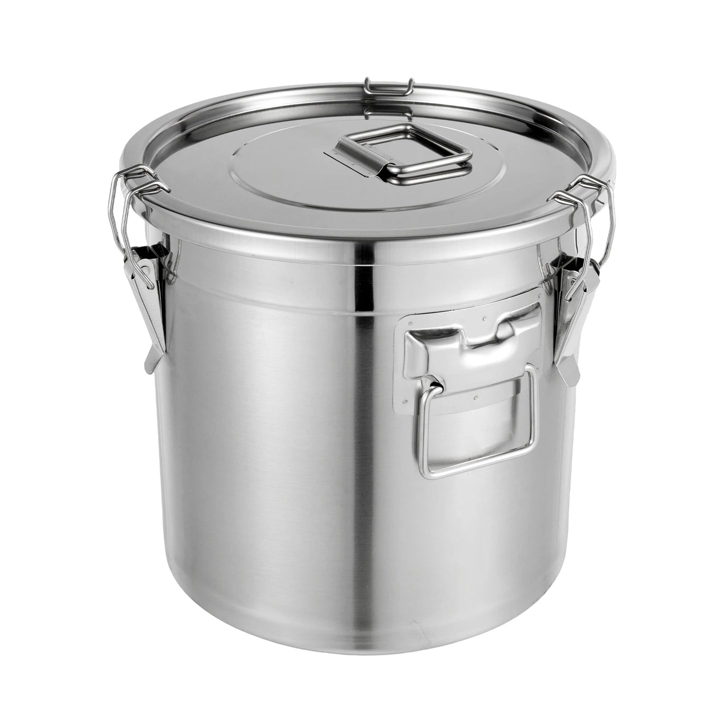 Airtight Food Storage Container 33L Large Capacity, 304 Stainless Steel Bucket with Locking Lid for Rice, Flour, Cereals