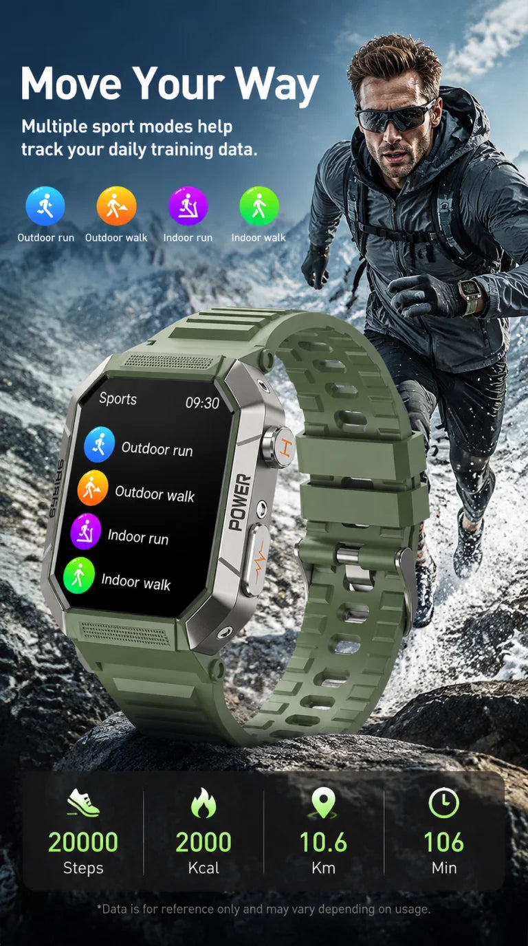 2026 New 2.02" Smart Watch Professional ECG & PPG Health Monitor Bluetooth Call GPS Track Recorder IP68 Waterproof for Men Women