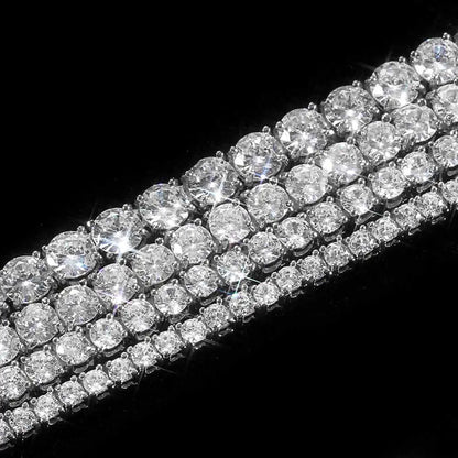 3mm 4mm 5mm 1 Row Tennis Chain Bling Zircon Copper Material Necklace Hip Hop Man and Women Iced Out Jewelry Free Engrave Name