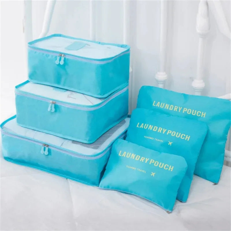 6/8Pcs Set Travel Bag Organizer Clothes Luggage Travel Organizer Blanket Shoes Organizers Bag Suitcase Pouch Packing Cubes