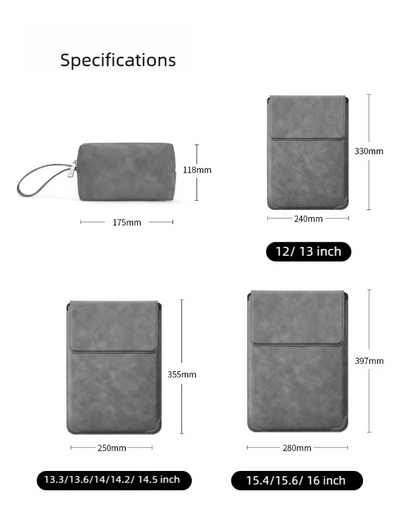 Laptop Sleeve Case 13 14 15 15.6 16Inch For Huawei HP DELL Bag For Macbook Air Pro 13 13.6 M4 Notebook Case with stand Men Women