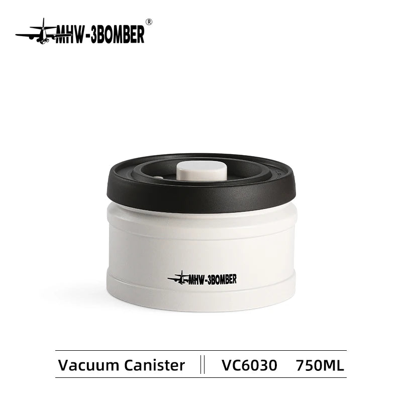 MHW-3BOMBER Manual Vacuum Airtight Canister Chic Coffee Bean Tea Storage Container Professional Home Kitchen Barista Accessories