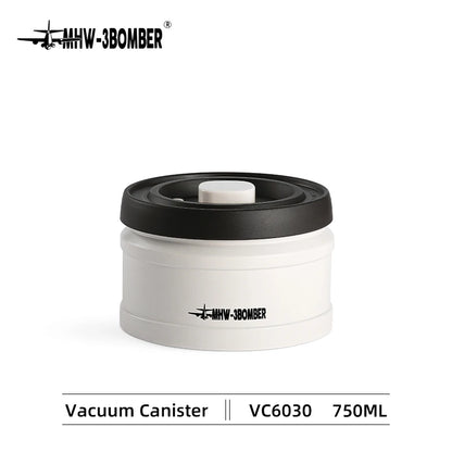MHW-3BOMBER Manual Vacuum Airtight Canister Chic Coffee Bean Tea Storage Container Professional Home Kitchen Barista Accessories