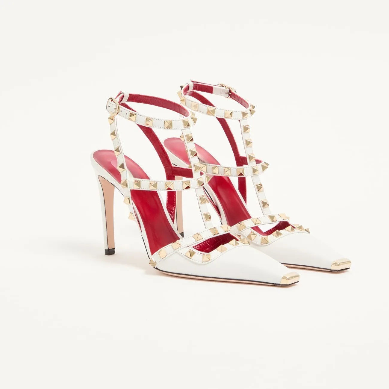 Summer Square Headed Rivet High-heeled Women's Sandals, Fashionable and Sexy Women's Party T-table Women's Plus Size Sandals