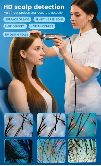 21.5 Inch X5 Facial Skin Analyzer, 3D AI Hair Scanner, 8 Spectrum Light, Beauty Analysis Machine for Salon Care