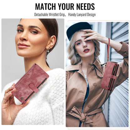Leather Zipper Wallet Case For Samsung Galaxy A14 A15 A16 A17 A24 A25 A33 A34 A35 A36 A53 A54 A55 A56 A71 A72 4G 5G Phone Cover