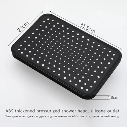 Black Shower Column Set Bathroom Accessories 3 Way Water Diverter Valve Bathtub Mixer Showers Faucet Pressurization Shower Head