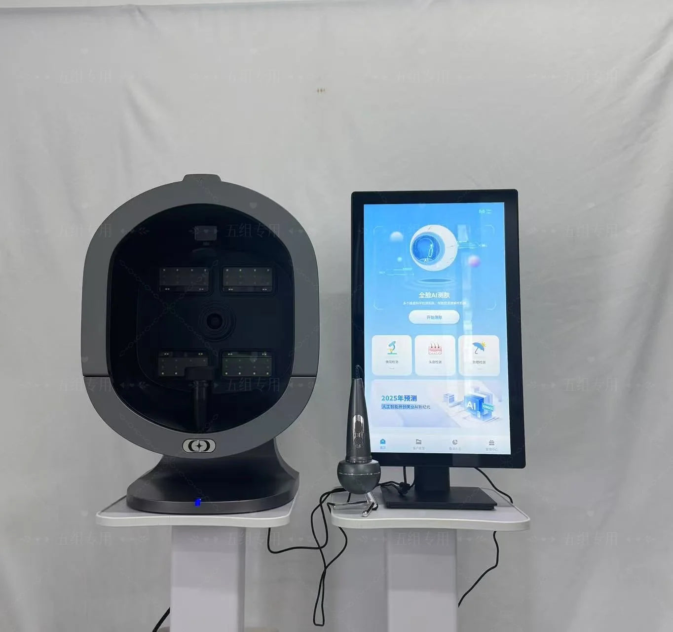 AI Hair Analysis 3D Facial Skin Analyzer Machine 15.6/21.5 Inch 8 Light Spectrum Skin Analysis Scanner For Business Beauty Care